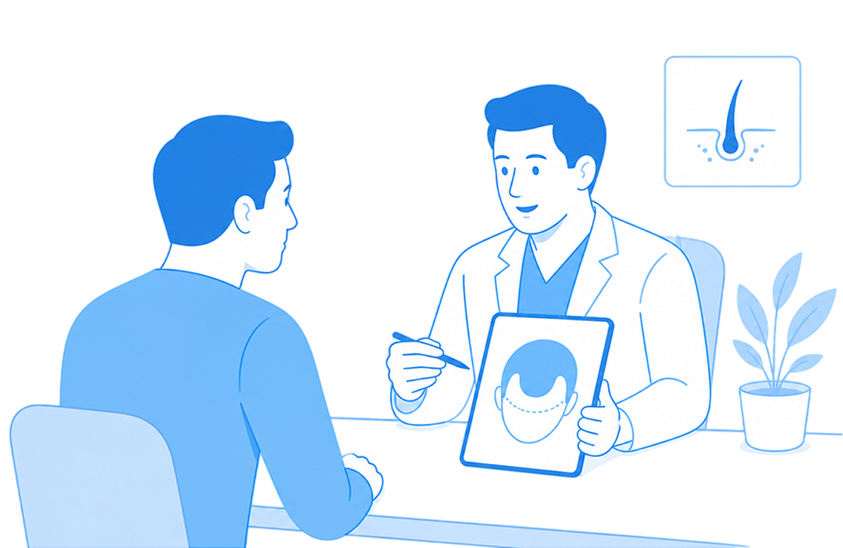 Hair loss consultation illustration